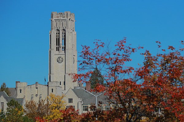 University Hall during the fall