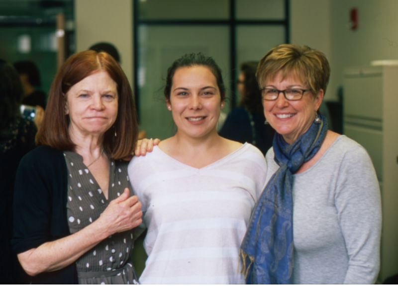 Dr. Lundquist with Department Secretary Sue Weglian and student assistant Allison Young