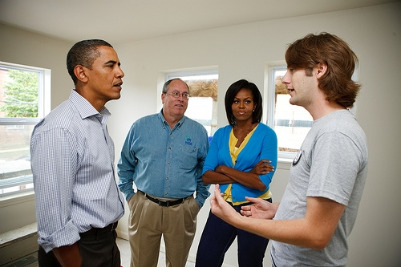 UToledo Lawa and Social Thought graduate Logan Sheehan meeting with Barak and Michelle Obama