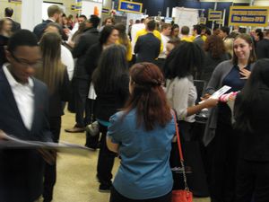 Students participating in the COBI Spring Job Fair 2016