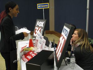 Students participating in the COBI Spring Job Fair 2016