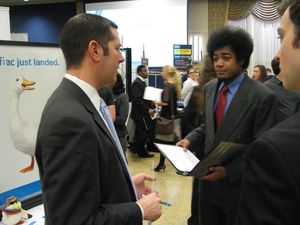 Students participating in the COBI Spring Job Fair 2016