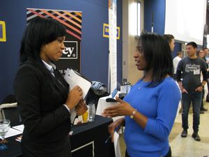 Students participating in the COBI Spring Job Fair 2016