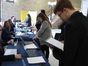 Students participating in the COBI Spring Job Fair 2016