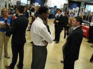 Students participating in the COBI Spring Job Fair 2016