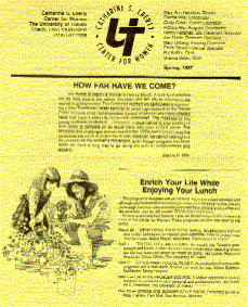 Eberly Center for Women Spring 1987 newsletter