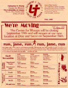 Eberly Center for Women moving announcement 1990