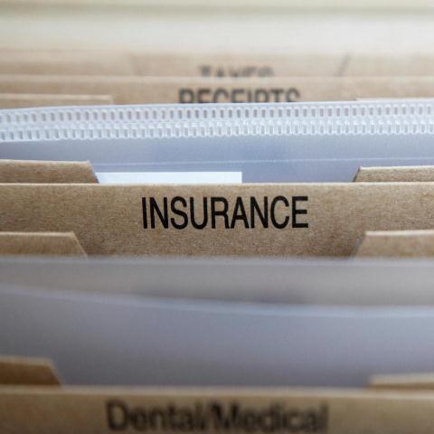 picture of a folder with Insurance on it