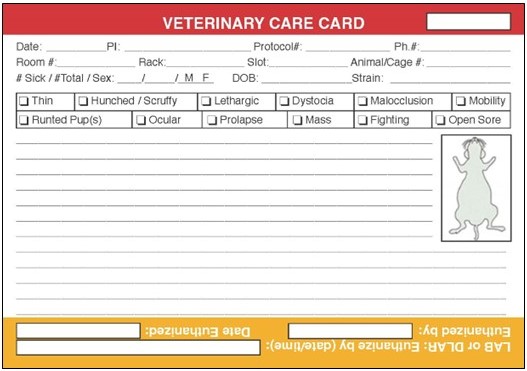 Image of Veterinary Care Card
