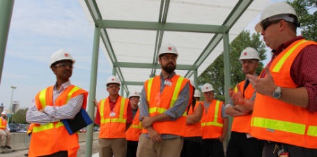 Workers on construction site