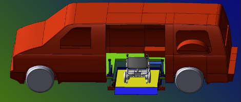 CAD drawing of wheelchair lift