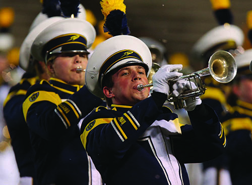 The University of Toledo marching band, trumpet player