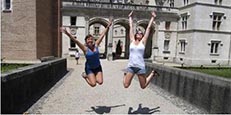 Students jumping in air