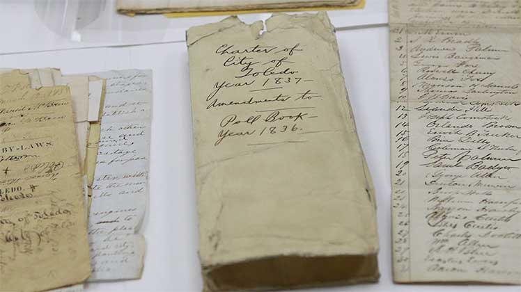 Photo of charters printed in 1837.