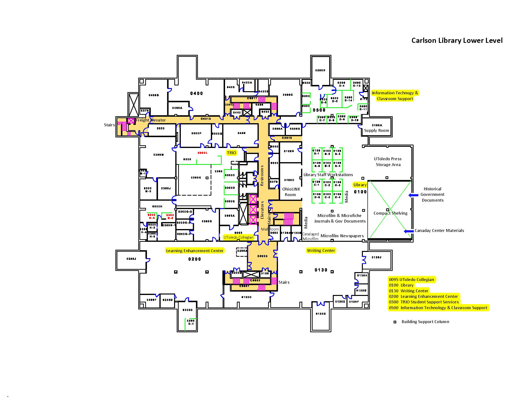 Carlson Library Lower Level Floorplan