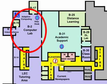 carlson basement map with computer lab indicated