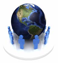 globe with people