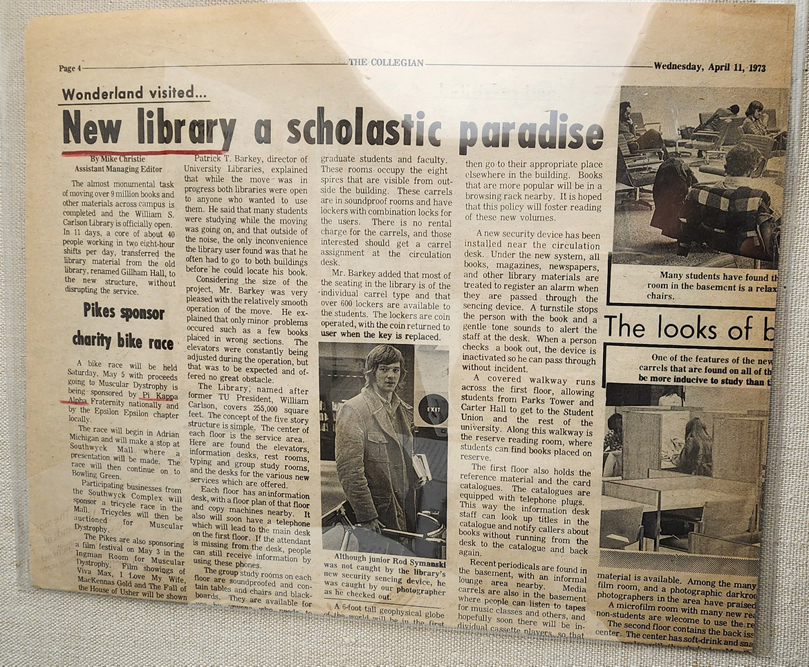 New library a scholastic paradise, Collegian article: April 11, 1973