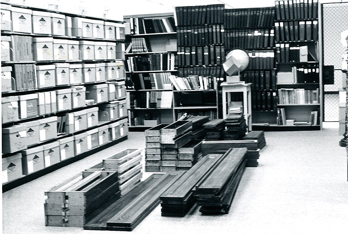 Archival storage, shelving and boxes in the Canaday Center vault