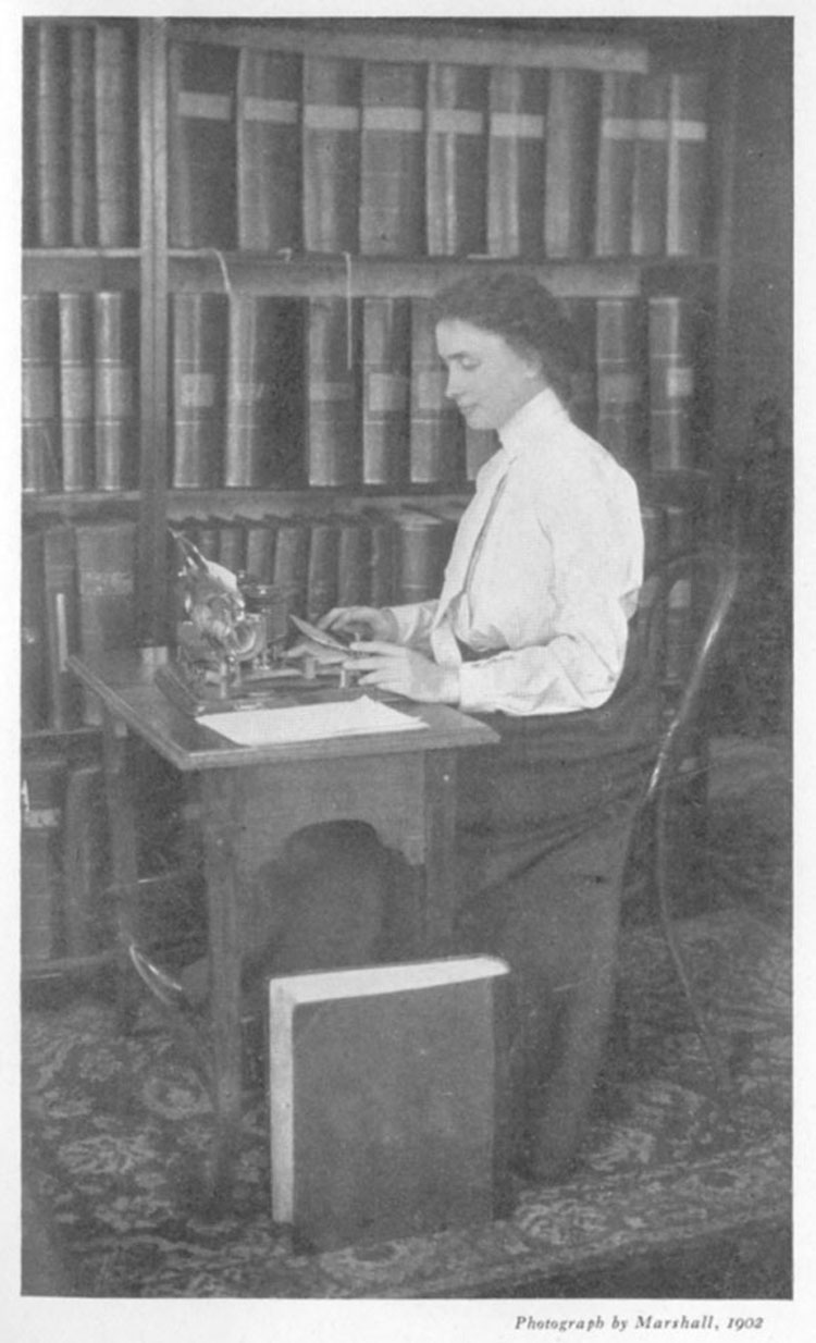 Helen Keller in her study