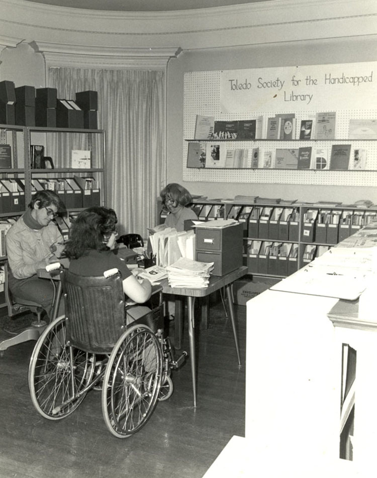 Volunteers at the library