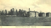 Postcard of the Lucas County Infirmary and Hospital, 1875.
