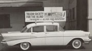 Car advertising the Toledo Society for the Blind.