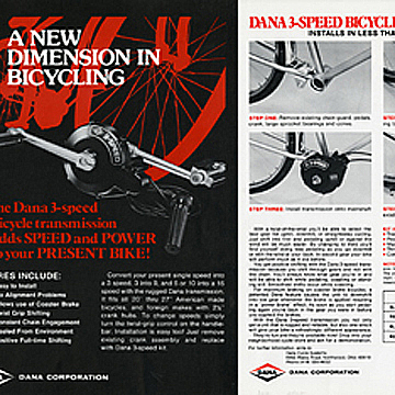 Dana bicycle transmission ads