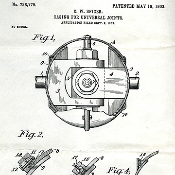 Patent Illustration for Casing for Universal Joints, 1903.