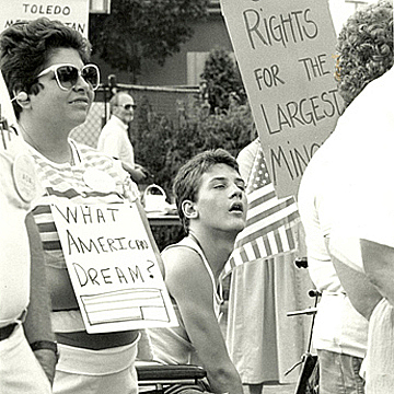 Civil rights protest in the 1990s