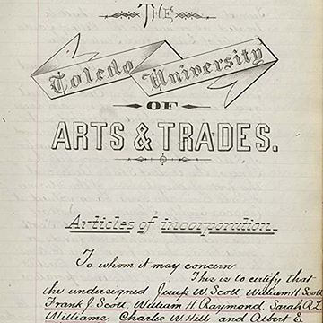 Articles of Incorporation, The Toledo University of Arts and Trade