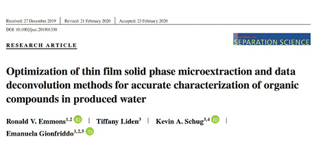 Optimization of thin film solid phase microextraction and data deconvolution methods for accurate characterization of organic compounds in produced water