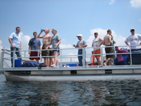 LEC researchers on boat