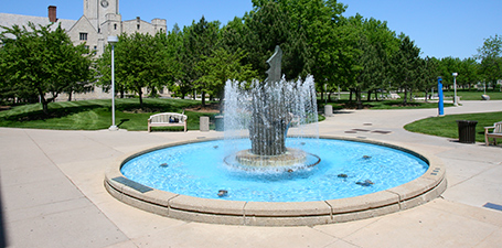fountain on main campus