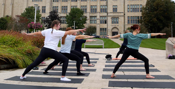 Yoga on Centennial Mall