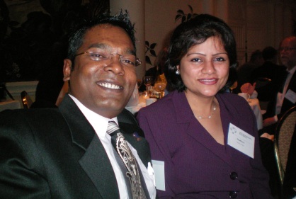 Samir Dhar, 2007 Student of the Year, with his wife Madhavi