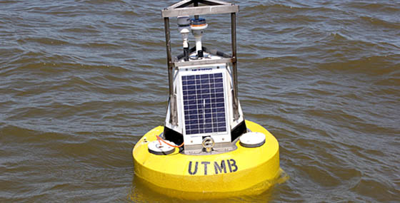 The University of Toledo water buoy on Lake Erie