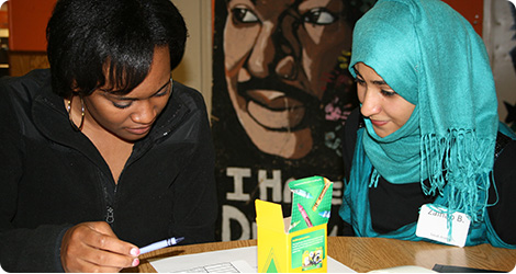 Students working together