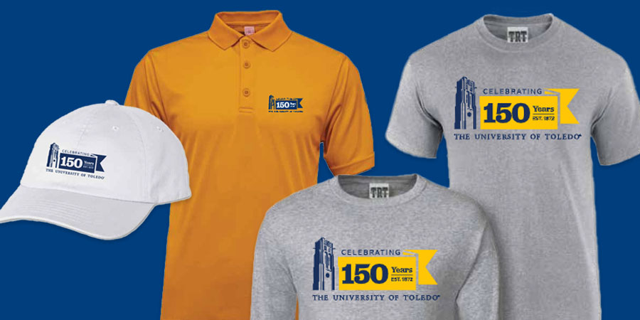 Collage of sesquicentennial merchandise available to purchase
