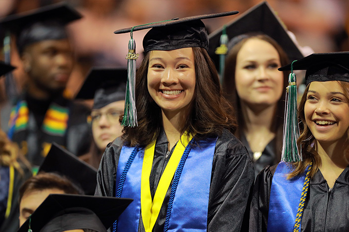 A group of University of Toledo graduates at commencement