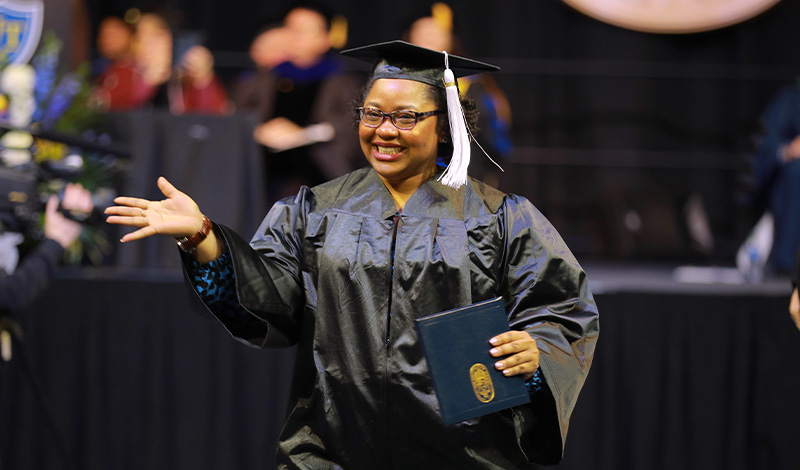 A University of Toledo graduate at commencement