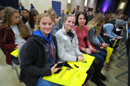 students at preview day on campus
