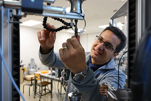Engineer working with equipment