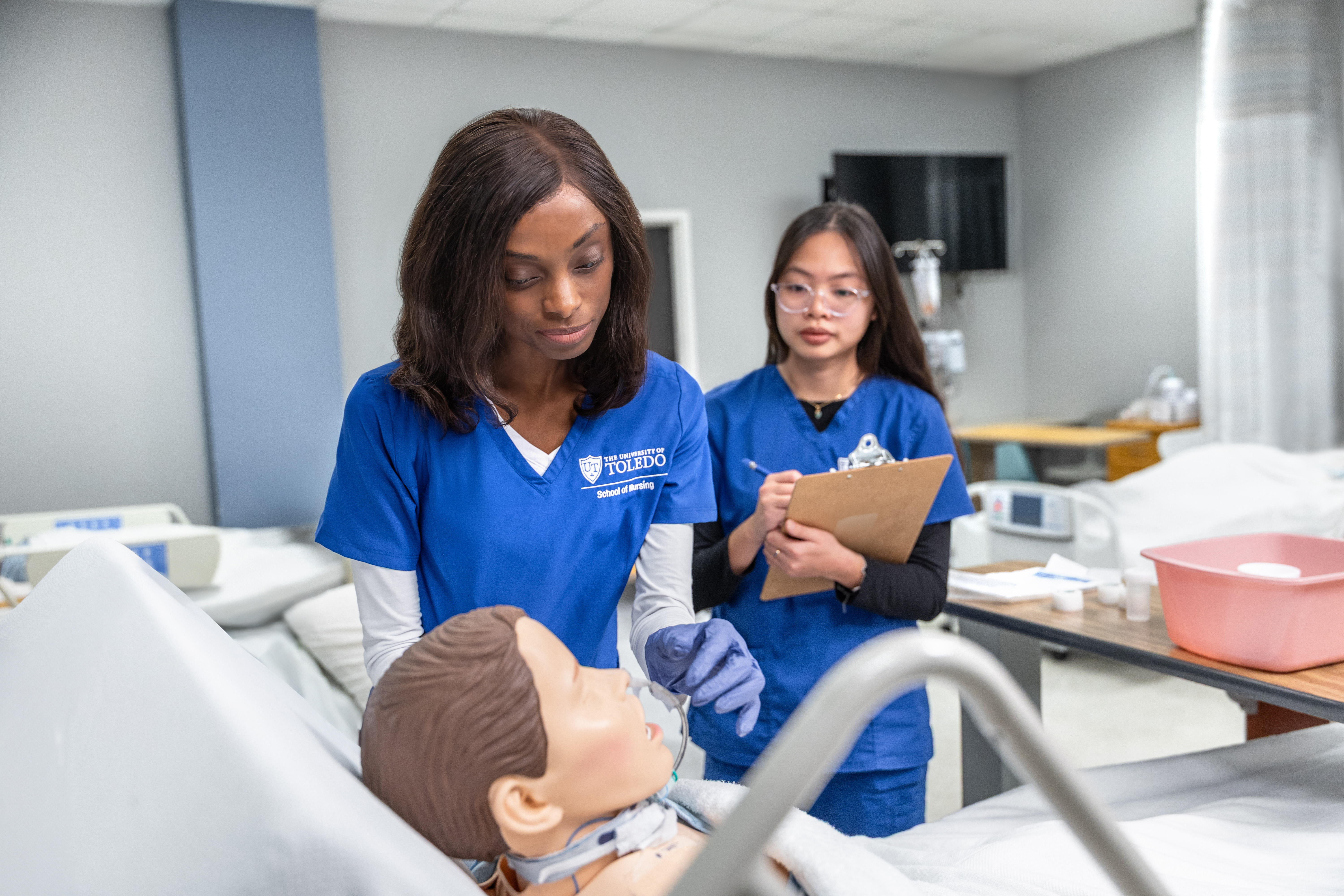 Students practicing medicine