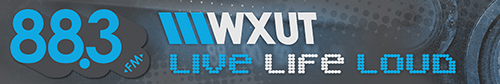 graphic with the text 88.3 WXUT live life loud