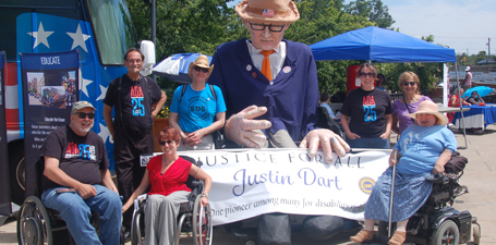 Individuals in wheelchairs at an event