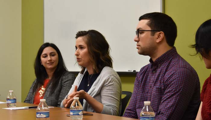 Rebecca Dorosz speaking at the workshop