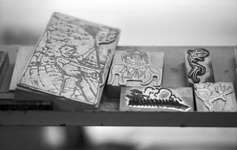 Engraved wooden blocks