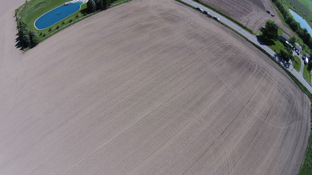 Image of the subsurface tile system taken by drone