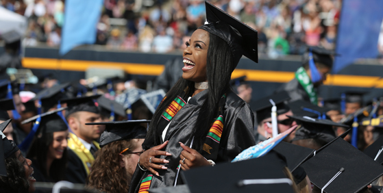 Photo of young woman during graduation ceremonies